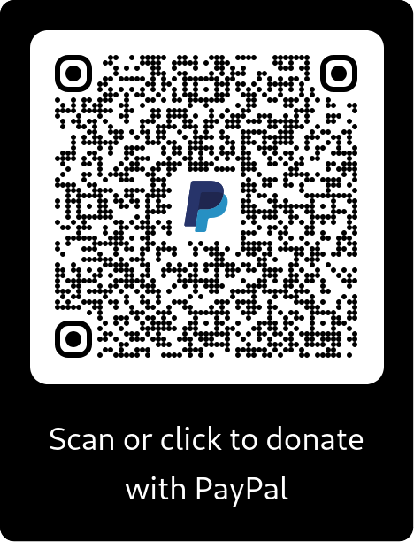 Scan or click to donate with PayPal